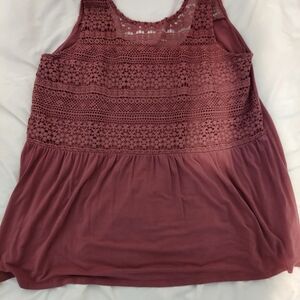Lane Bryant Mauve Lace Tank Top